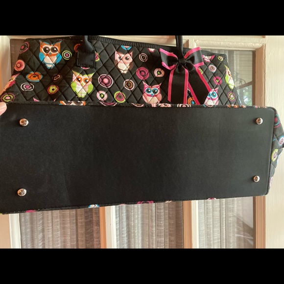 Quilted Owl Print lined Tote Bag - Picture 6 of 9